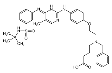 4-[benzyl-[2-[4-[[4-[3-(tert-butylsulfamoyl)anilino]-5-methylpyrimidin-2-yl]amino]phenoxy]ethyl]amino]butanoic acid 1245644-45-4