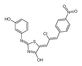 (5E)-5-[(Z)-2-chloro-3-(4-nitrophenyl)prop-2-enylidene]-2-(3-hydroxyanilino)-1,3-thiazol-4-one 6116-14-9