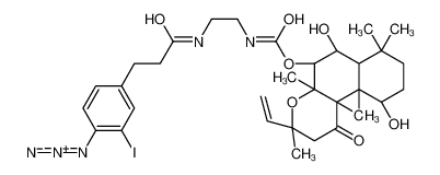 [(3R,4aR,5S,6S,6aS,10S,10aR,10bS)-3-ethenyl-6,10,10b-trihydroxy-3,4a,7,7,10a-pentamethyl-1-oxo-5,6,6a,8,9,10-hexahydro-2H-benzo[f]chromen-5-yl] N-[2-[3-(4-azido-3-iodophenyl)propanoylamino]ethyl]carbamate 136133-69-2