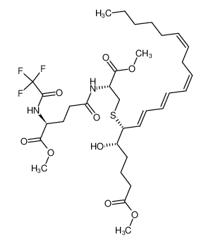 83851-62-1 methyl (5S,6R,7E,9E,11Z,14Z)-5-hydroxy-6-(((R)-3-methoxy-2-((S)-5-methoxy-5-oxo-4-(2,2,2-trifluoroacetamido)pentanamido)-3-oxopropyl)thio)icosa-7,9,11,14-tetraenoate