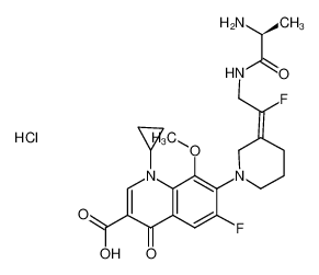 1314138-46-9 spectrum, 7-{3-[(E)-2-((2S)-2-aminopropionylamino)-1-fluoroethylidene]piperidin-1-yl}-1-cyclopropyl-6-fluoro-8-methoxy-4-oxo-1,4-dihydroquinoline-3-carboxylic acid hydrochloride