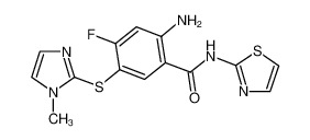 2-amino-4-fluoro-5-(1-methylimidazol-2-yl)sulfanyl-N-(1,3-thiazol-2-yl)benzamide 603107-76-2