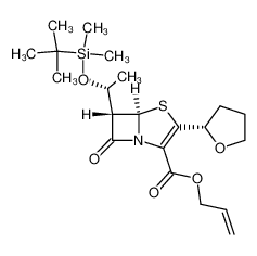 (5R,6S)-6-[(R)-1-(tert-Butyl-dimethyl-silanyloxy)-ethyl]-7-oxo-3-(S)-tetrahydro-furan-2-yl-4-thia-1-aza-bicyclo[3.2.0]hept-2-ene-2-carboxylic acid allyl ester