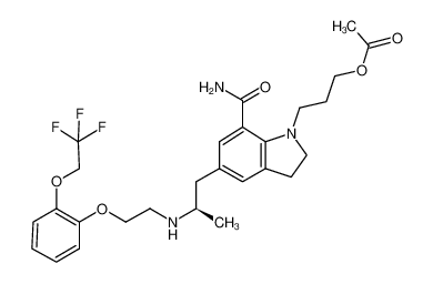 (R)-(-)-1-(3-Acetoxypropyl)-5-[2-[2-[2-(2,2,2- trifluoroethoxy)phenoxy]ethylamino]propyl]indoline-7-carboxamide