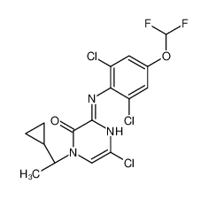 5-Chloro-1-[(1S)-1-cyclopropylethyl]-3-{[2,6-dichloro-4-(difluoro methoxy)phenyl]amino}-2(1H)-pyrazinone 1173435-64-7