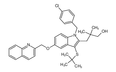 3-[3-(1,1-dimethylethylthio)-5-(quinolin-2-ylmethoxy)-1-(4-chlorophenylmethyl)indol-2-yl]-2,2-dimethylpropanol 141863-26-5