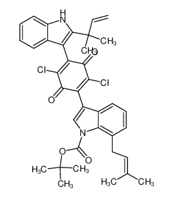 477883-78-6 spectrum, 3-[2,5-dichloro-4-[2-(1,1-dimethylallyl)-1H-indol-3-yl]-3,6-dioxocyclohexa-1,4-dienyl]-7-(3-methylbut-2-enyl)indole-1-carboxylic acid tert-butyl ester