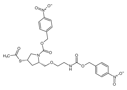 1-Pyrrolidinecarboxylic acid,4-(acetylthio)-2-[[2-[[[(4-nitrophenyl)methoxy]carbonyl]amino]ethoxy]methyl]-, (4-nitrophenyl)methyl ester, (2S-cis)-