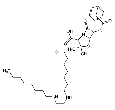 3,3-dimethyl-7-oxo-6-[(2-phenylacetyl)amino]-4-thia-1-azabicyclo[3.2.0]heptane-2-carboxylic acid,N,N'-dioctylethane-1,2-diamine 10075-34-0