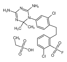 2-chloro-6-[2-[2-chloro-4-(4,6-diamino-2,2-dimethyl-1,3,5-triazin-1-yl)phenyl]ethyl]benzenesulfonyl fluoride,ethanesulfonic acid 31368-43-1