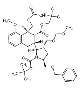 1026239-89-3 (1R,3R)-2,2,2-trichloroethyl 1-acetoxymethyl-3-[(2R,3R,5S)-5-benzyloxymethyl-1-tert-butoxycarbonyl-3-methoxymethoxymethylpyrrolidin-2-yl]-8-methoxy-3,4-dihydro-2(1H)-isoquinolinecarboxylate