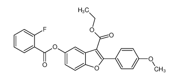 3-Benzofurancarboxylicacid,5-[(2-fluorobenzoyl)oxy]-2-(4-methoxyphenyl)-,ethylester(9CI)