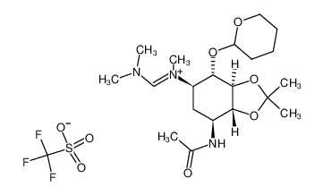 137555-88-5 (3aR,4S,5R,7S,7aR)-7-acetamido-N-((dimethylamino)methylene)-N,2,2-trimethyl-4-((tetrahydro-2H-pyran-2-yl)oxy)hexahydrobenzo[d][1,3]dioxol-5-aminium trifluoromethanesulfonate