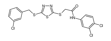 2-[[5-[(3-chlorophenyl)methylsulfanyl]-1,3,4-thiadiazol-2-yl]sulfanyl]-N-(3,4-dichlorophenyl)acetamide 353254-79-2