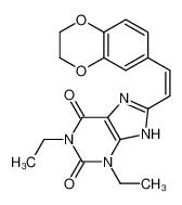 8-[(E)-2-(2,3-Dihydro-1,4-benzodioxin-6-yl)vinyl]-1,3-diethyl-3,7 -dihydro-1H-purine-2,6-dione 155814-31-6