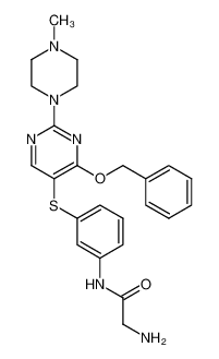 2-amino-N-(3-((4-(benzyloxy)-2-(4-methylpiperazin-1-yl)-pyrimidin-5-yl)thio)phenyl)acetamide 1268273-90-0