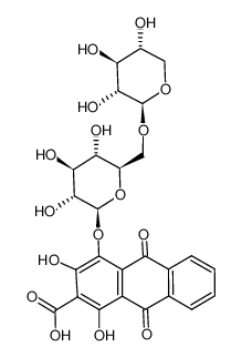 517-75-9 1,3-dihydroxy-9,10-dioxo-4-β-primverosyloxy-9,10-dihydro-anthracene-2-carboxylic acid