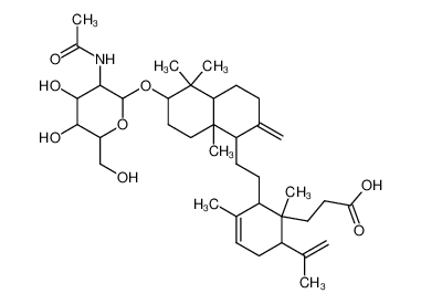 82537-86-8 3-[2-[2-[6-[3-乙酰氨基-4,5-二羟基-6-(羟基甲基)四氢吡喃-2-基]氧基-5,5,8a-三甲基-2-亚甲基-十氢萘-1-基]乙基]-1,3-二甲基-6-丙-1-烯-2-基-1-环己-3-烯基]丙酸