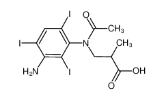 3-(N-acetyl-3-amino-2,4,6-triiodoanilino)-2-methylpropanoic acid 16034-77-8