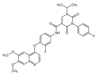 3-(4-fluorophenyl)-1-isopropyl-2,4-dioxo-1,2,3,4-tetrahydropyrimidine-5-carboxylic acid [4-(6,7-dimethoxyquinolin-4-yloxy)-3-fluorophenyl]amide