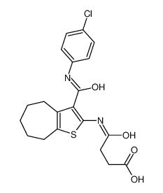 4-[[3-[(4-chlorophenyl)carbamoyl]-5,6,7,8-tetrahydro-4H-cyclohepta[b]thiophen-2-yl]amino]-4-oxobutanoic acid 6048-57-3