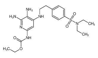 ethyl (5,6-diamino-4-((4-(N,N-diethylsulfamoyl)phenethyl)amino)pyridin-2-yl)carbamate 19270-39-4