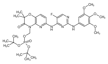 ditert-butyl [6-[[5-fluoro-2-(3,4,5-trimethoxyanilino)pyrimidin-4-yl]amino]-2,2-dimethyl-3-oxo-pyrido[3,2-b][1,4]oxazin-4-yl]methyl phosphate 901119-38-8