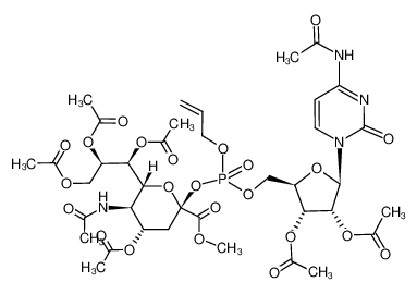 194665-72-0 (1S,2R)-1-((2R,3R,4S,6R)-3-acetamido-6-(((((2R,3R,4R,5R)-5-(4-acetamido-2-oxopyrimidin-1(2H)-yl)-3,4-diacetoxytetrahydrofuran-2-yl)methoxy)(allyloxy)phosphoryl)oxy)-4-acetoxy-6-(methoxycarbonyl)tetrahydro-2H-pyran-2-yl)propane-1,2,3-triyl triacetate