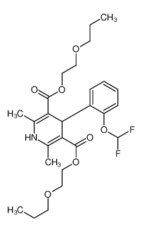 bis(2-propoxyethyl) 4-[2-(difluoromethoxy)phenyl]-2,6-dimethyl-1,4-dihydropyridine-3,5-dicarboxylate 118790-71-9