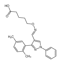 5-[[3-(2,5-dimethylphenyl)-1-phenylpyrazol-4-yl]methylideneamino]oxypentanoic acid 1202859-44-6