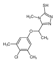 3-[1-(4-chloro-3,5-dimethylphenoxy)ethyl]-4-methyl-1H-1,2,4-triazole-5-thione 588674-42-4