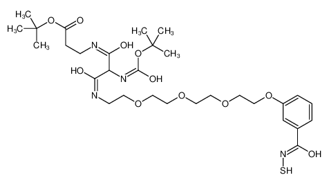 tert-butyl 3-[[2-[(2-methylpropan-2-yl)oxycarbonylamino]-3-oxo-3-[2-[2-[2-[2-[3-(sulfanylcarbamoyl)phenoxy]ethoxy]ethoxy]ethoxy]ethylamino]propanoyl]amino]propanoate 1076199-60-4