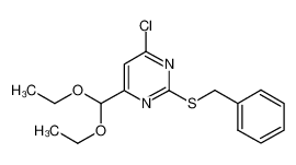 2-benzylsulfanyl-4-chloro-6-(diethoxymethyl)pyrimidine 525559-14-2