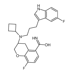 (3R)-3-[cyclobutyl-[3-(5-fluoro-1H-indol-3-yl)propyl]amino]-8-fluoro-3,4-dihydro-2H-chromene-5-carboxamide 843653-25-8