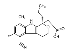 2-[(1R)-5-cyano-6-fluoro-8-methyl-1-propyl-4,9-dihydro-3H-pyrano[3,4-b]indol-1-yl]acetic acid 627871-22-1