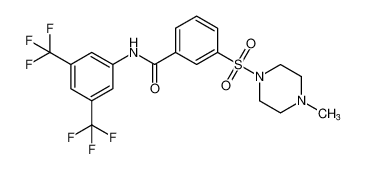 N-[3,5-bis(trifluoromethyl)phenyl]-3-(4-methylpiperazin-1-yl)sulfonyl-benzamide 5457-55-6