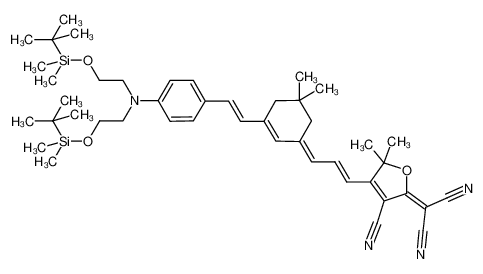 2-(4-((1E,3E)-3-(3-((E)-4-(bis(2-((tert-butyldimethylsilyl)oxy)ethyl)amino)styryl)-5,5-dimethylcyclohex-2-en-1-ylidene)prop-1-en-1-yl)-3-cyano-5,5-dimethylfuran-2(5H)-ylidene)malononitrile 368874-13-9