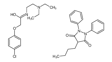 4-butyl-1,2-diphenylpyrazolidine-3,5-dione,2-(4-chlorophenoxy)-N-[2-(diethylamino)ethyl]acetamide,dihydrate 60104-29-2