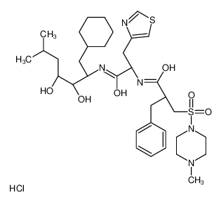 (2S)-2-benzyl-N-[(2S)-1-[[(2S,3R,4S)-1-cyclohexyl-3,4-dihydroxy-6-methylheptan-2-yl]amino]-1-oxo-3-(1,3-thiazol-4-yl)propan-2-yl]-3-(4-methylpiperazin-1-yl)sulfonylpropanamide,hydrochloride