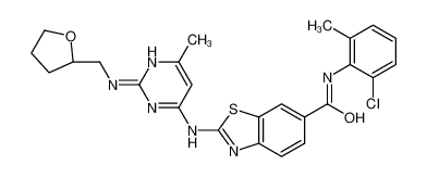 N-(2-chloro-6-methylphenyl)-2-[[6-methyl-2-[[(2R)-oxolan-2-yl]methylamino]pyrimidin-4-yl]amino]-1,3-benzothiazole-6-carboxamide