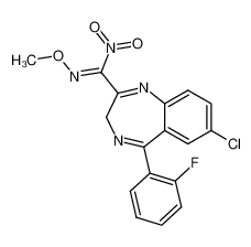 76488-08-9 spectrum, 7-chloro-5-(2-fluorophenyl)-N-methoxy-alpha-nitro-3H-1,4-benzodiazepine-2-methanimine