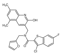 3-Chloro-N-[(5,7-dimethyl-2-oxo-1,2-dihydro-3-quinolinyl)methyl]- 6-fluoro-N-(2-furylmethyl)-1-benzothiophene-2-carboxamide