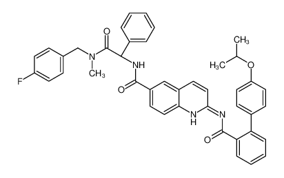 N-[(1S)-2-[(4-fluorophenyl)methyl-methylamino]-2-oxo-1-phenylethyl]-2-[[2-(4-propan-2-yloxyphenyl)benzoyl]amino]quinoline-6-carboxamide 863491-70-7