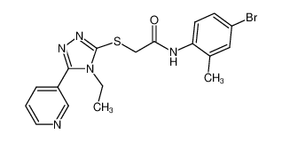 N-(4-BROMO-2-METHYLPHENYL)-2-[[4-ETHYL-5-(3-PYRIDINYL)-4H-1,2,4-TRIAZOL-3-YL]SULFANYL]ACETAMIDE 578744-30-6