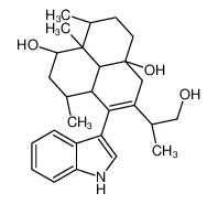 (1S,4R,4aS,5R,7R,7aS)-9-[(2S)-1-hydroxypropan-2-yl]-8-(1H-indol-3-yl)-4,4a,7-trimethyl-1,2,3,4,5,6,7,7a,10,11-decahydrobenzo[d]naphthalene-1,5-diol 76410-56-5