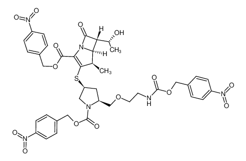 (4R,5S,6S)-6-((R)-1-Hydroxy-ethyl)-4-methyl-3-{(3S,5S)-1-(4-nitro-benzyloxycarbonyl)-5-[2-(4-nitro-benzyloxycarbonylamino)-ethoxymethyl]-pyrrolidin-3-ylsulfanyl}-7-oxo-1-aza-bicyclo[3.2.0]hept-2-ene-2-carboxylic acid 4-nitro-benzyl ester