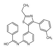 N-[4-[2-ethyl-4-(3-methylphenyl)-1,3-thiazol-5-yl]pyridin-2-yl]benzamide 303162-79-0