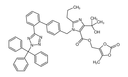 (5-methyl-2-oxo-1,3-dioxol-4-yl)methyl 5-(2-hydroxypropan-2-yl)-2-propyl-3-[[4-[2-(2-trityltetrazol-5-yl)phenyl]phenyl]methyl]imidazole-4-carboxylate 1020157-01-0