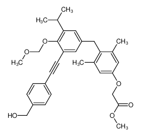 863640-99-7 {4-[3-(4-Hydroxymethyl-phenylethynyl)-5-isopropyl-4-methoxymethoxy-benzyl]-3,5-dimethyl-phenoxy}-acetic acid methyl ester