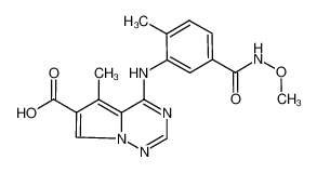 1005196-62-2 4-((5-(methoxycarbamoyl)-2-methylphenyl)amino)-5-methylpyrrolo[2,1-f][1,2,4]triazine-6-carboxylic acid